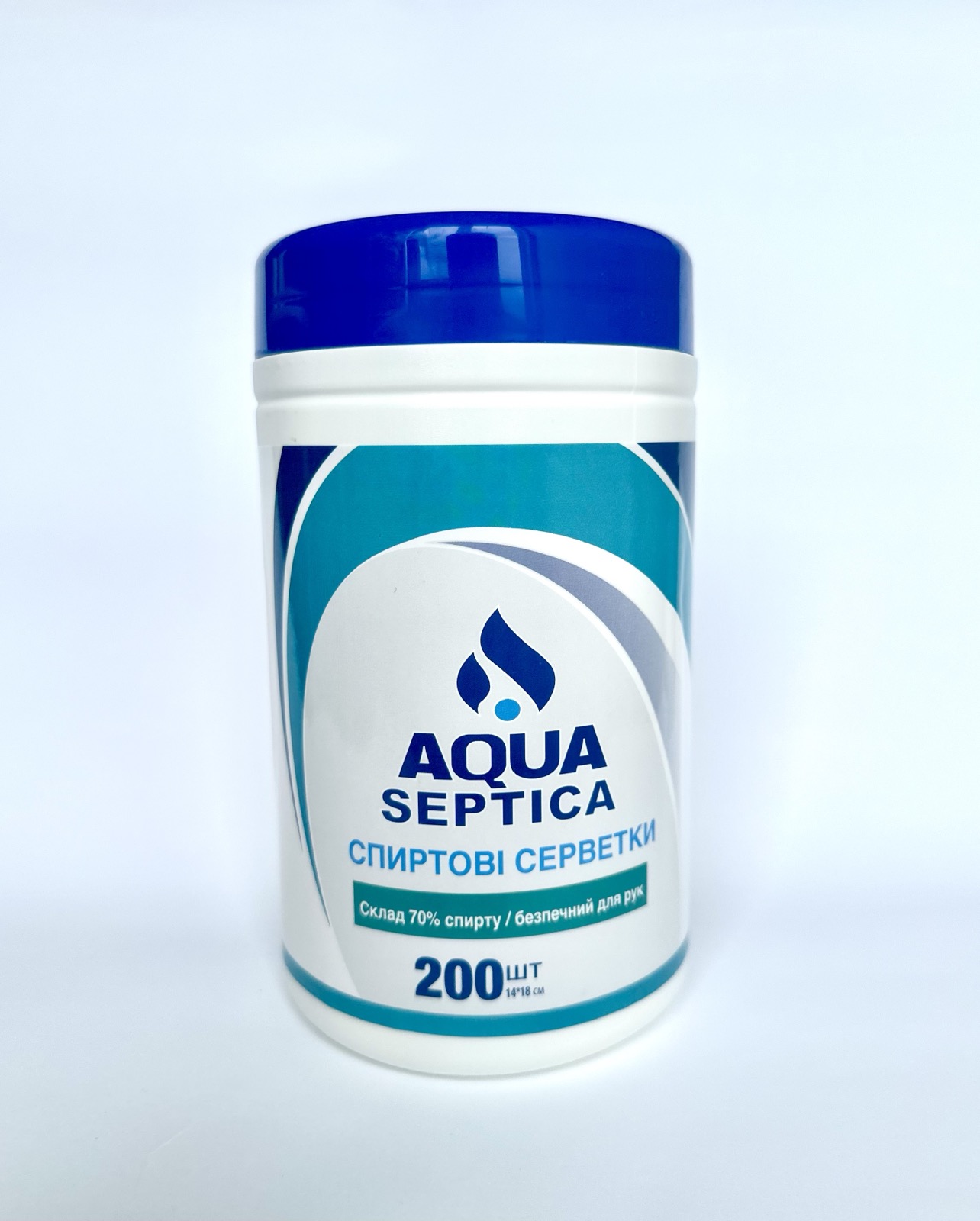 Серветки спиртові "AQUA" 140*140мм. 200шт.